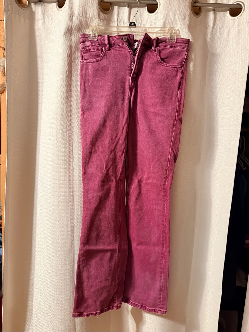 High-Rise Wide Leg Jeans in Raspberry Pink